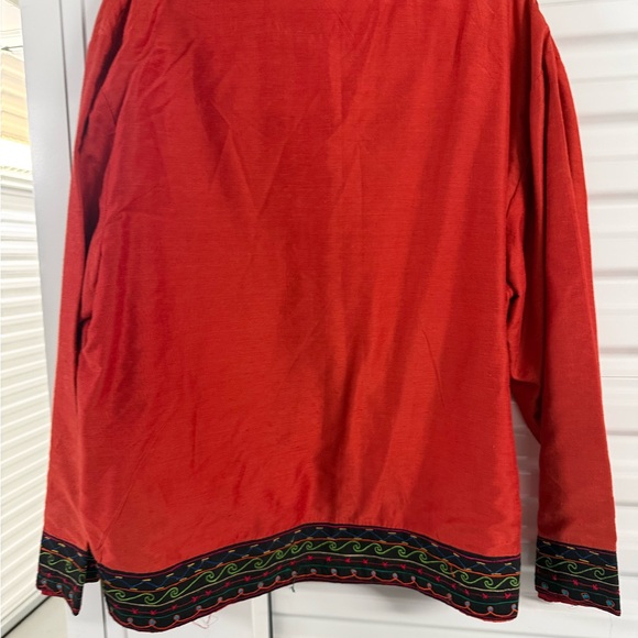 Vintage New Directions Red Embroidered /beaded Tunic silk blend size xl - Picture 7 of 7